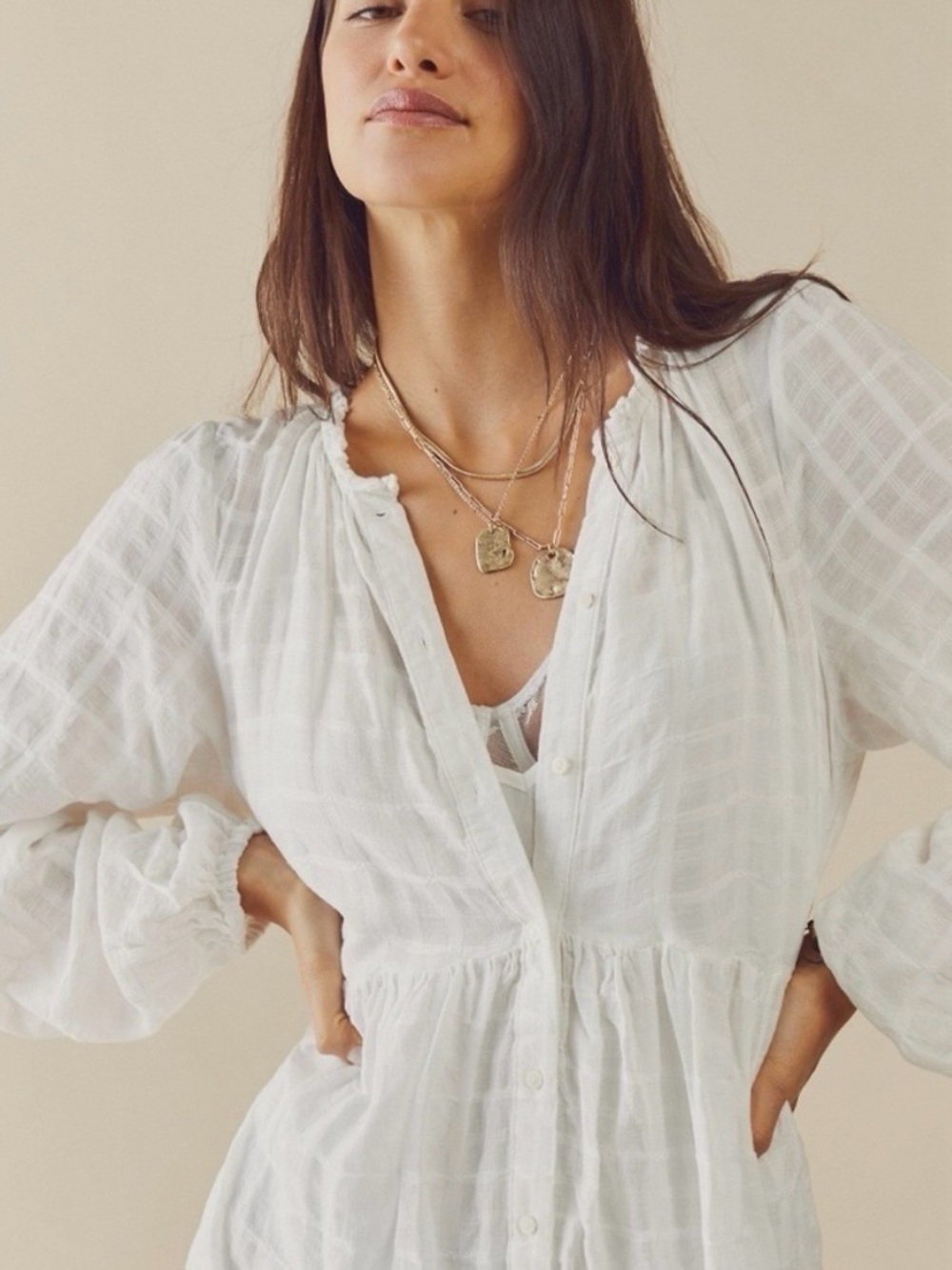FREE PEOPLE Edie Maxi Dress White NWT Size Large - Picture 3 of 15